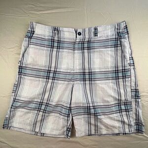 Newport Blue Island Brand Men's plaid Swim Trunks Hybrid Board Shorts Size 38